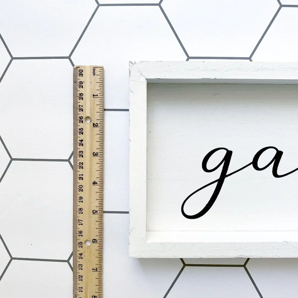 Rustic Quote Framed Wall Sign “Gather”